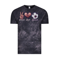 Cloud Black peace love soccer Vintage Tee - JahusDesignShop