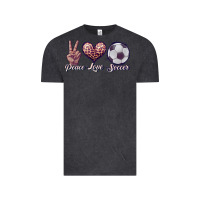 Vintage Black peace love soccer Vintage Tee - JahusDesignShop