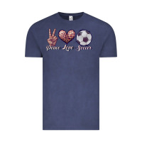 Vintage Denim peace love soccer Vintage Tee - JahusDesignShop