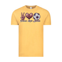 Vintage Mustard peace love soccer Vintage Tee - JahusDesignShop