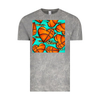 Cloud Rock basketball hearts with leopard seamless pattern Vintage Tee - BundleAndBundleShop