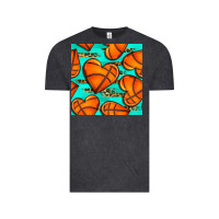 Vintage Black basketball hearts with leopard seamless pattern Vintage Tee - BundleAndBundleShop