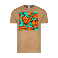 Vintage Camel basketball hearts with leopard seamless pattern Vintage Tee - BundleAndBundleShop