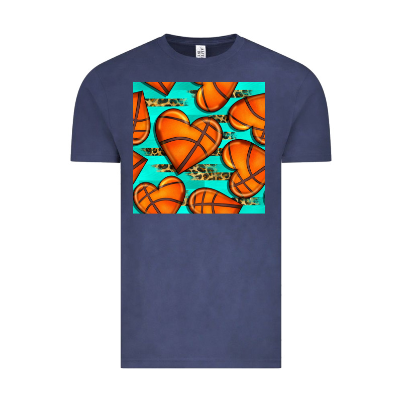 Basketball Hearts With Leopard Seamless Pattern Vintage Tee by BundleAndBundleShop | Teevron