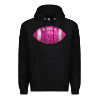 Black american football pink Premium Hoodie - CowCowDesign