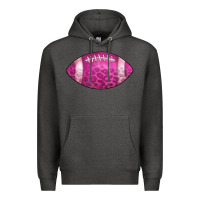 Charcoal Heather american football pink Premium Hoodie - CowCowDesign
