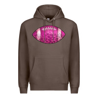Coffee american football pink Premium Hoodie - CowCowDesign