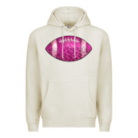 Oatmeal Heather american football pink Premium Hoodie - CowCowDesign