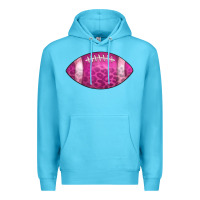 Ocean Blue american football pink Premium Hoodie - CowCowDesign