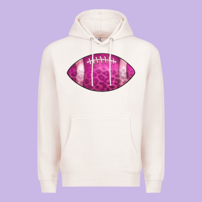 American Football Pink Premium Hoodie Designed By Cowcowdesign