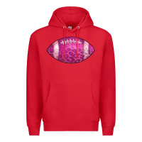 Red american football pink Premium Hoodie - CowCowDesign