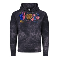 Cloud Black Peace Love Cheer Vintage Hoodie - BundleAndBundleShop