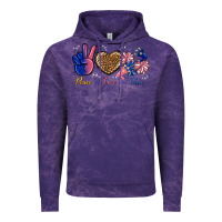 Cloud Purple Peace Love Cheer Vintage Hoodie - BundleAndBundleShop