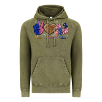 Vintage Olive Peace Love Cheer Vintage Hoodie - BundleAndBundleShop