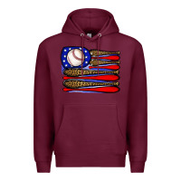 Burgundy leopard baseball flag3 Premium Hoodie - JahusDesignShop