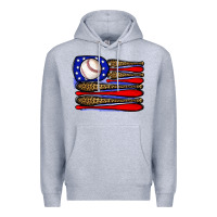 Heather Grey leopard baseball flag3 Premium Hoodie - JahusDesignShop