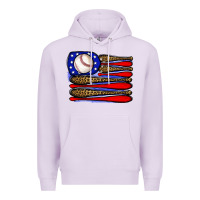 Lilac leopard baseball flag3 Premium Hoodie - JahusDesignShop