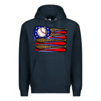 Navy leopard baseball flag3 Premium Hoodie - JahusDesignShop