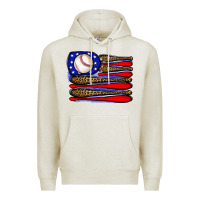 Oatmeal Heather leopard baseball flag3 Premium Hoodie - JahusDesignShop