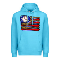 Ocean Blue leopard baseball flag3 Premium Hoodie - JahusDesignShop
