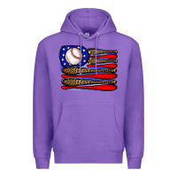 Purple leopard baseball flag3 Premium Hoodie - JahusDesignShop