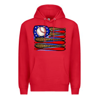 Red leopard baseball flag3 Premium Hoodie - JahusDesignShop