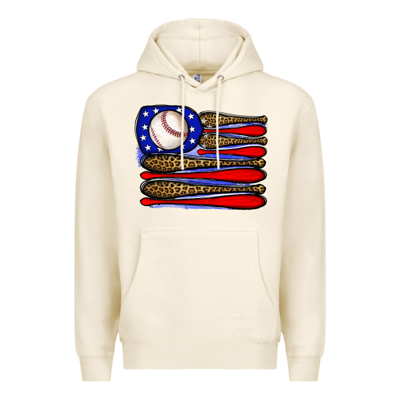 Leopard Baseball Flag3 Premium Hoodie by JahusDesignShop | Teevron