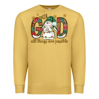 Antique Gold with god all things are possible with snowman bbs Premium Sweatshirt - BundleAndBundleShop