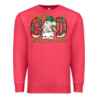 Cardinal with god all things are possible with snowman bbs Premium Sweatshirt - BundleAndBundleShop