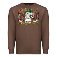 Chestnut with god all things are possible with snowman bbs Premium Sweatshirt - BundleAndBundleShop