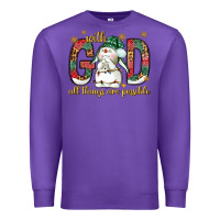 Purple with god all things are possible with snowman bbs Premium Sweatshirt - BundleAndBundleShop