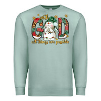 Seafoam with god all things are possible with snowman bbs Premium Sweatshirt - BundleAndBundleShop