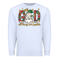 White with god all things are possible with snowman bbs Premium Sweatshirt - BundleAndBundleShop