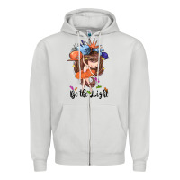 Dove Grey Be the light Zipper Hoodie - CowGirlArtShop