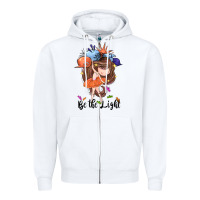 White Be the light Zipper Hoodie - CowGirlArtShop