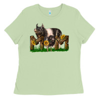 Matcha Western Mom With Hampshire Pig And Baby Pig Ladies Tee - LillyAllenDesigns
