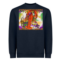 Navy Mardi Gras crawfish Heavyweight Sweatshirt - NancyCooperArtShop