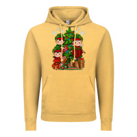 Vintage Mustard Mimi Elf, Mama Elf, Child Elf Christmas Vintage Hoodie - BundleAndBundleShop
