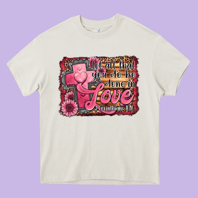 Let All That You Do Be Done In Love Heavy Core Tee Designed By Jasminsmagicworld