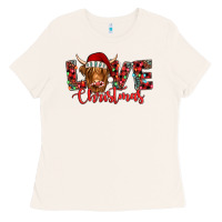 Bone love christmas highland cow and turquoise gemstone Ladies Tee - Jasminsmagicworld