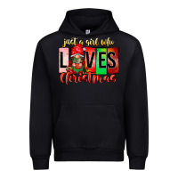 Black just a girl who loves christmas Urban Hoodie - CowhideDigitalArt