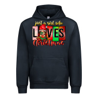 Navy just a girl who loves christmas Urban Hoodie - CowhideDigitalArt
