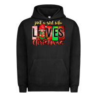 Pigment Black just a girl who loves christmas Urban Hoodie - CowhideDigitalArt
