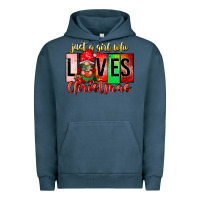 Pigment Midnight Navy just a girl who loves christmas Urban Hoodie - CowhideDigitalArt