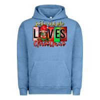 Pigment Pebble Blue just a girl who loves christmas Urban Hoodie - CowhideDigitalArt