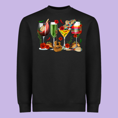 Mexico Wine Glasses Heavyweight Sweatshirt Designed By Texasbilliewilder