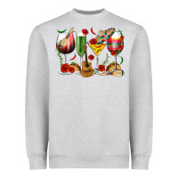 Heather Grey Mexico Wine Glasses Heavyweight Sweatshirt - texasbilliewilder