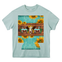 Arona mom hereford cattle sunflowers on tooled leather regular can cooler Heavy Core Tee - BarkalooDesign