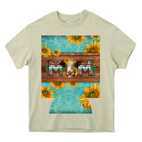Mossy mom hereford cattle sunflowers on tooled leather regular can cooler Heavy Core Tee - BarkalooDesign