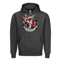 Charcoal Heather Let's go Girl's Cowboy boots Zipper Hoodie - HowdyJamesFarm